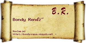 Bondy René névjegykártya